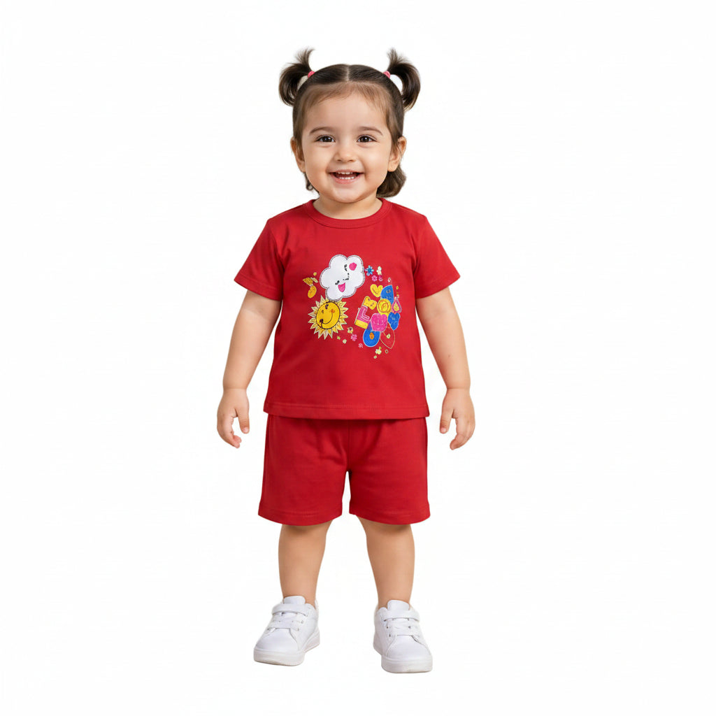 Girls half sleeves suit